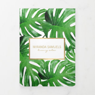 Watercolor Tropical Monstera Leaves Brochure