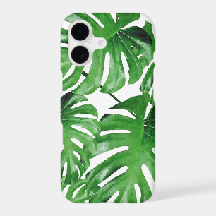 Watercolor Tropical Monstera Leaves Pattern