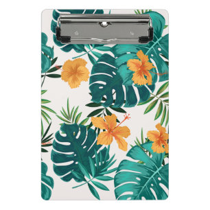 Watercolor Tropical Palm,Hawaiian Hibiskus Mini Clipboard