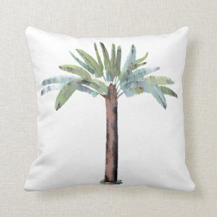 Watercolor Tropical Palm Tree Cushion