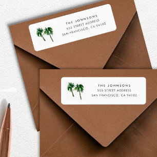 Watercolor Tropical Palm Trees 