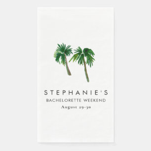 Watercolor Tropical Palm Trees  Bachelorette    Napkin