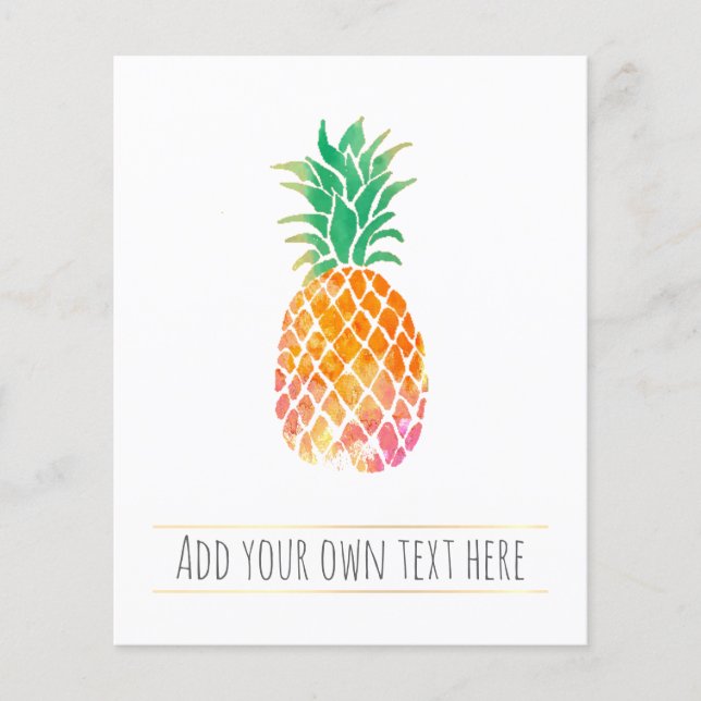 watercolor tropical pineapple flyer (Front)