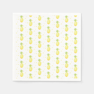 Watercolor Tropical Pineapple Geometrical Repeat Napkin