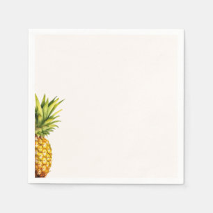 Watercolor Tropical Pineapple Paper Napkin