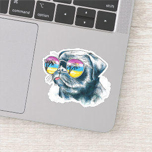 Watercolor Tropical Puppy