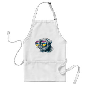 Watercolor Tropical Puppy Standard Apron