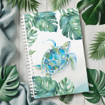 Watercolor Tropical Sea Turtle Planner<br><div class="desc">Coastal planner features my original watercolor sea turtle flamingo and monstera palm leaves in lush tropical greenery hues. Perfect for planning out the days of the week or for making your wedding plans. Also makes a great Mother's Day Gift To see more monthly and weekly planners by Victoria Rigali designs...</div>