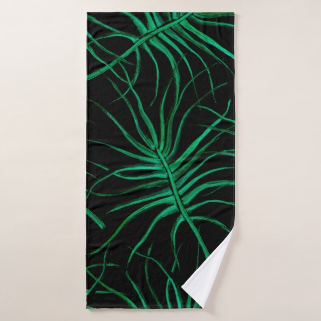 Watercolor Tropical Seamless pattern. Modern summe Bath Towel (Bath Towel)