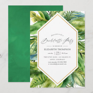 Watercolor Tropical Summer Bachelorette Party Invitation