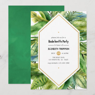 Watercolor Tropical Summer Bachelorette Party Invitation