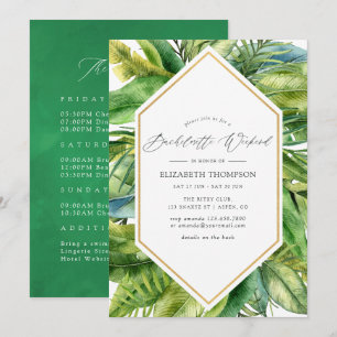 Watercolor Tropical Summer Bachelorette Weekend Invitation