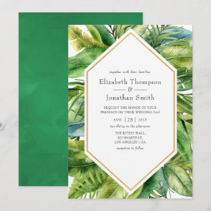 Watercolor Tropical Summer Beach Wedding Invitation