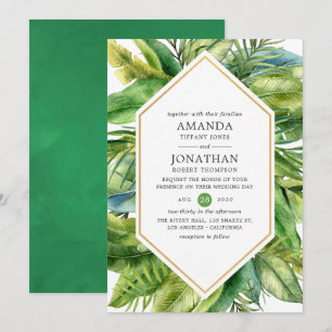 Watercolor Tropical Summer Beach Wedding Invitation
