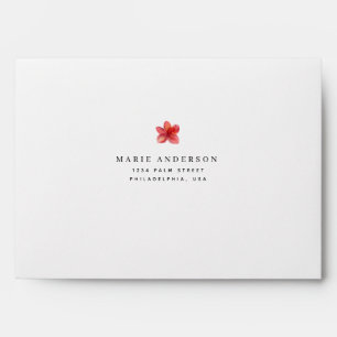 Watercolor Tropical Summer Greenery Floral Wedding Envelope
