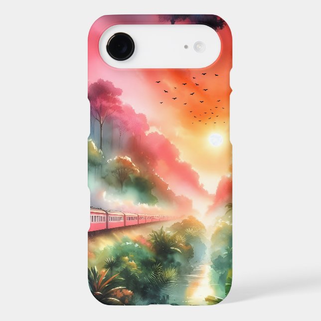 Watercolor Tropical Sunset Train Journey (Back)