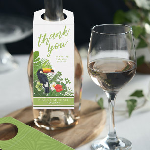 Watercolor Tropical Thank You Green ID577 Bottle Tag
