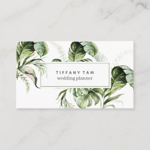 Watercolor Tropical Trendy Elegant Modern Chic Business Card