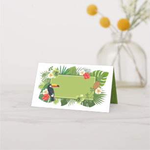 Watercolor Tropical w/Toucan Green ID577 Place Card