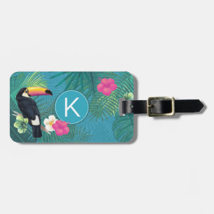 Watercolor Tropical w/Toucan Mr & Mrs Teal ID577 Luggage Tag