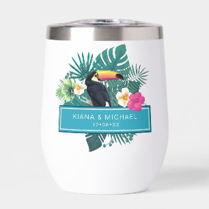 Watercolor Tropical w/Toucan Wedding Teal ID577