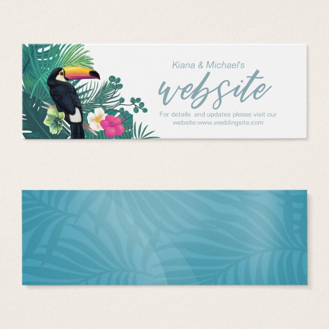 Watercolor Tropical Website Insert Teal  ID577 (Front & Back)