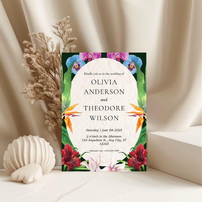 Watercolor Tropical Wedding Invitation (Creator Uploaded)