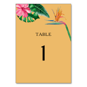 Watercolor tropical - wedding table number