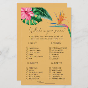 Watercolor tropical - What's in your purse game