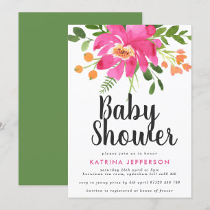 Watercolor Tropics Baby Shower Invitation