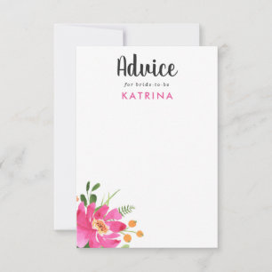 Watercolor Tropics  Bridal Shower Advice Card