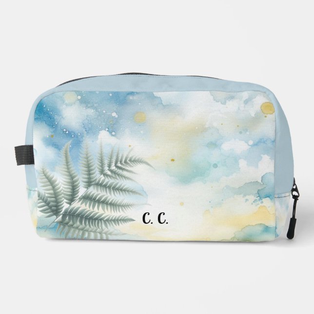 Watercolor Tropics Fern Accessory Pouch (Front)