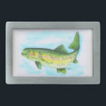 Watercolor Trout Belt Buckle<br><div class="desc">This Watercolor Trout  Belt Buckle features my watercolor painting of a rainbow trout.</div>