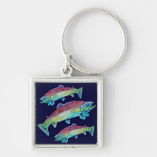Watercolor Trout Key Ring