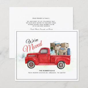 Watercolor Truck Moving New Address Announcement