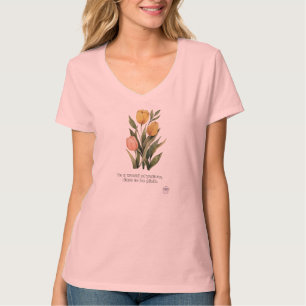 Watercolor Tulip Botanical Artwork by PixelPeak T-Shirt
