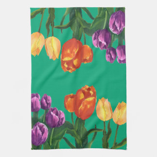 Watercolor Tulip Fields Kitchen Towels