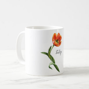 Watercolor Tulip Floral Coffee Mug