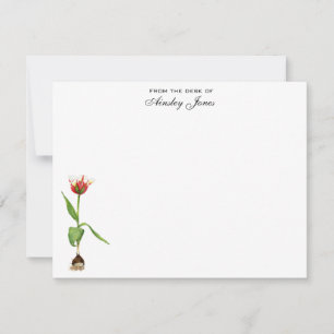 Watercolor Tulip Personalised Flat Thank You Card