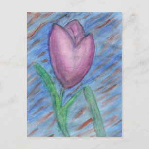 Watercolor Tulip Postcard