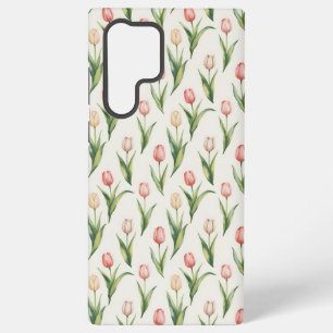 Watercolor Tulip Repeat Floral Pattern Samsung Galaxy Case