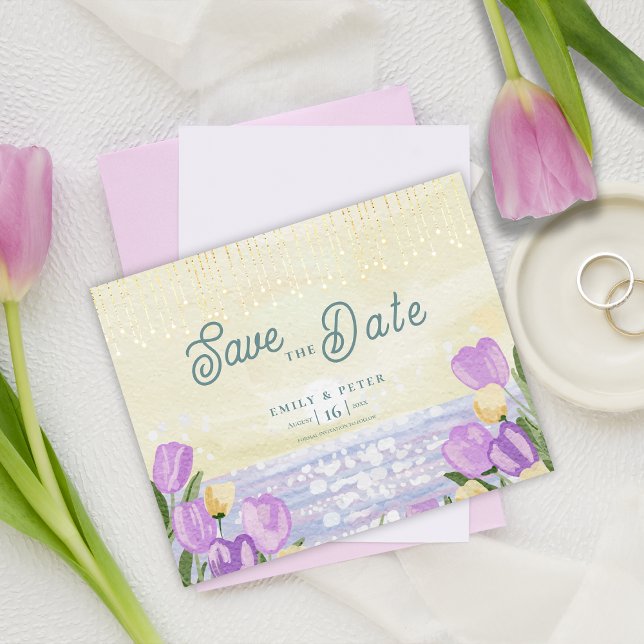 Watercolor Tulip Seaside Pastel Spring Wedding (Watercolor Tulip Seaside Pastel Spring Wedding)