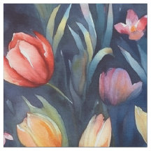 Watercolor Tulips (Abstract)