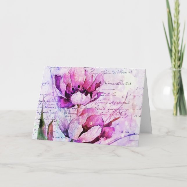 Watercolor tulips  card (Front)