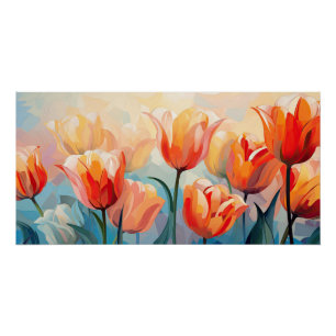 Watercolor Tulips Poster