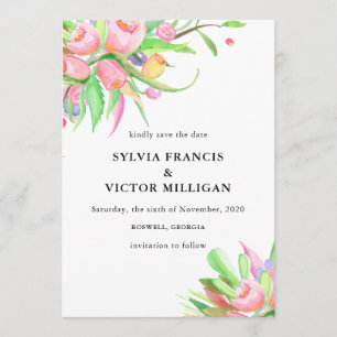 Watercolor Tulips Save the Date