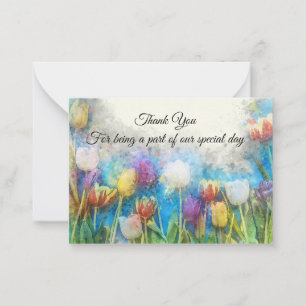 Watercolor Tulips Thank You Cards