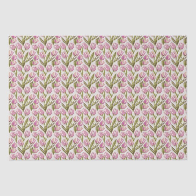 Watercolor Tulips Tissue Paper (Front)