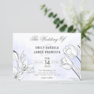 Watercolor Tulips Wedding Invitation