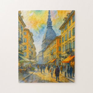 Watercolor Turin Italy – Mole Antonelliana City Jigsaw Puzzle